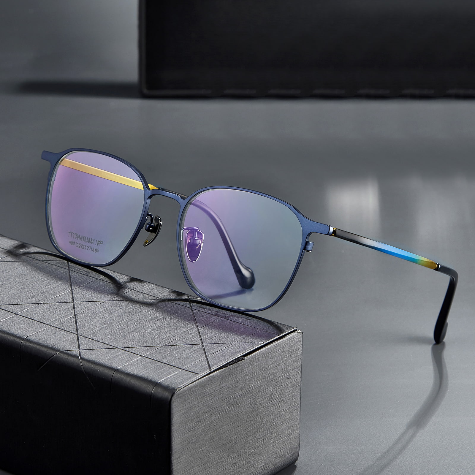 987 Simple Gradient Color Temples Tiszta titán szemüveg